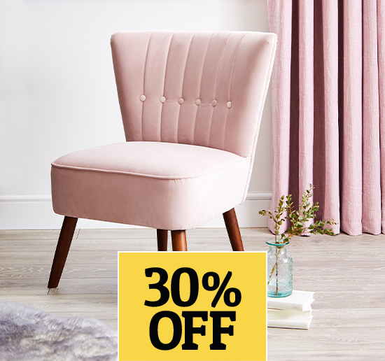 Isla Velvet Cocktail Chair - Blush Pink